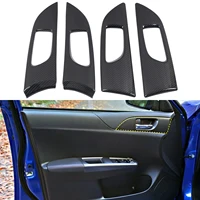 Fit For Subaru WRX STi 2007-2011 Car Accessories ABS Carbon Car Door Handle Bowl Cover Trim 4pcs
