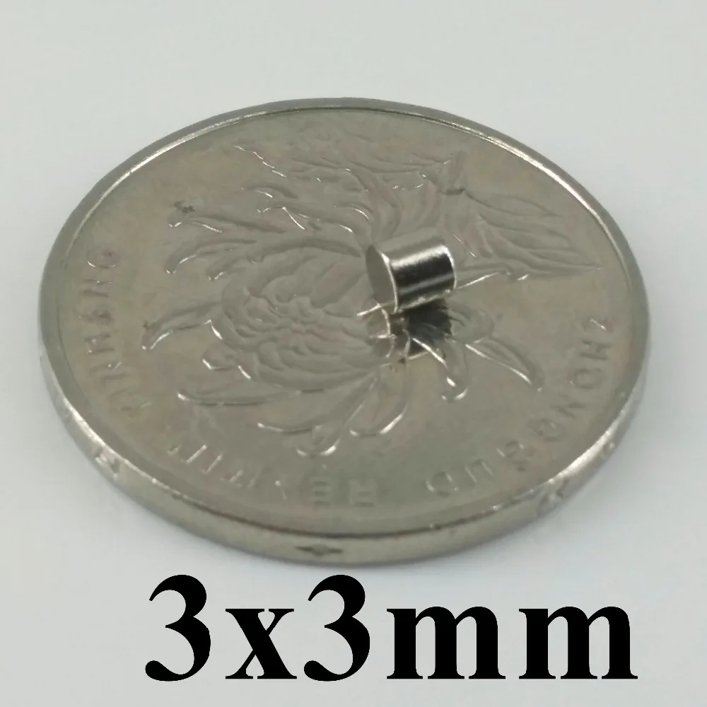 Неодимовый магнит 3x3 мм 100 шт Сильные Редкоземельные круглые промышленные магниты