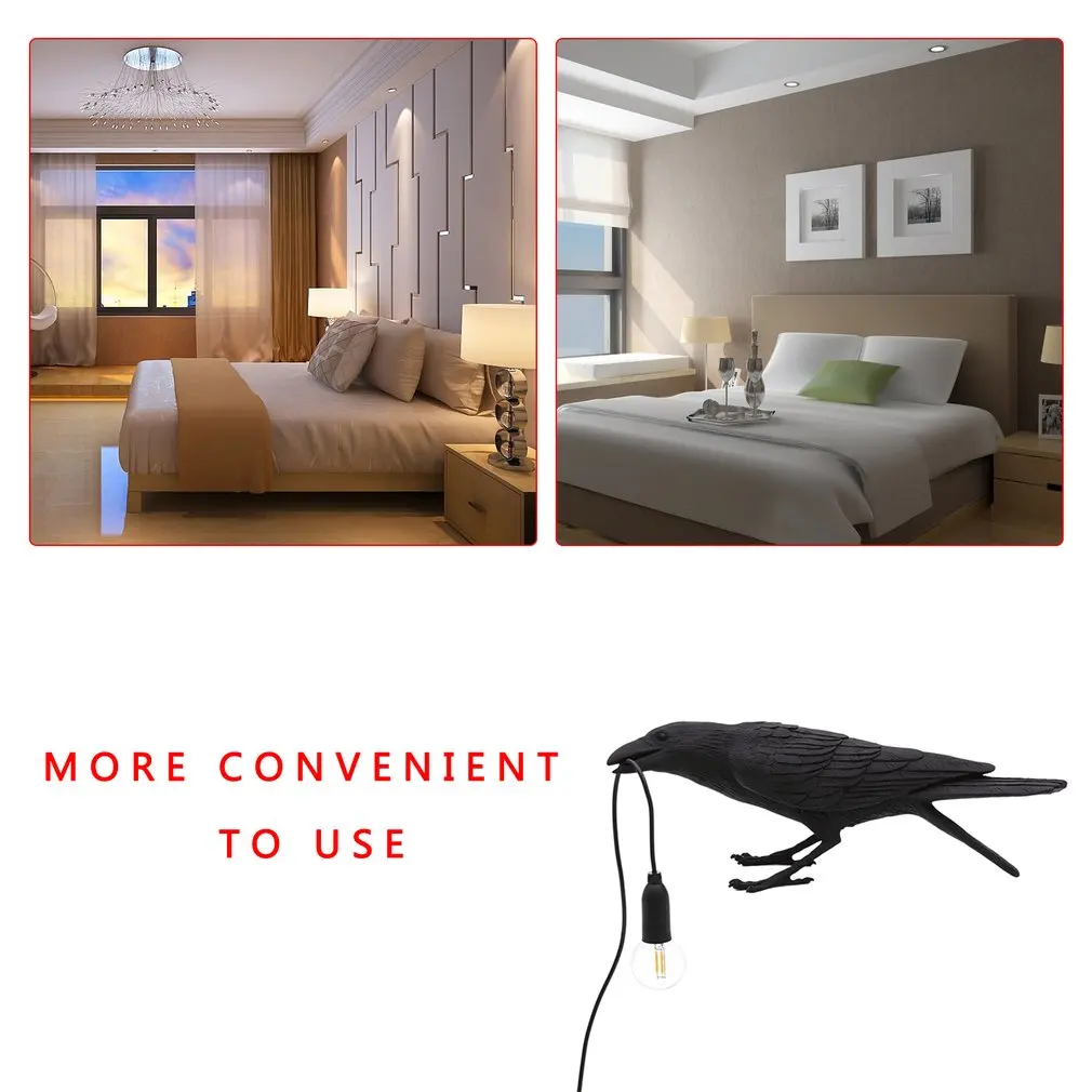 

Auspicious bird table lamp personality creative bedroom bedside animal shape bird resin wall lamp decoration