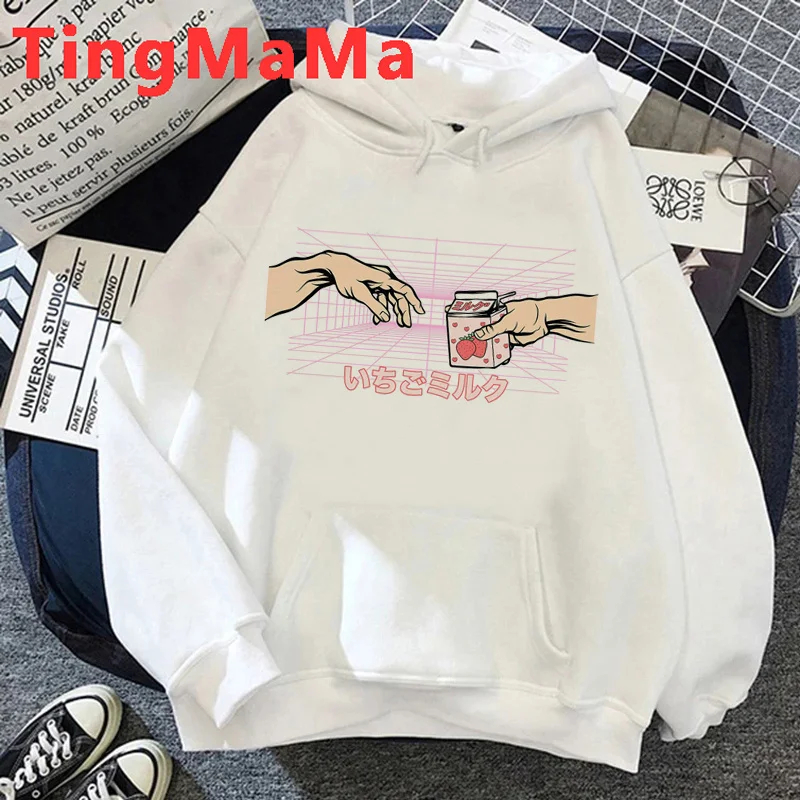 

Japanese Harajuku Anime Girls E-girls Punk hoodies women grunge printed female clothing printed anime