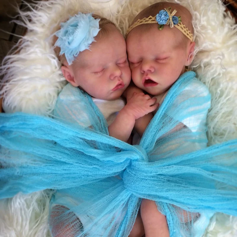 

Taoxiaolu 17 Inch DIY Blank Reborn Baby Doll Parts Premie Baby Twin A Twin B Sleeping Baby Unfinished DIY Blank Doll Vinyl Kit