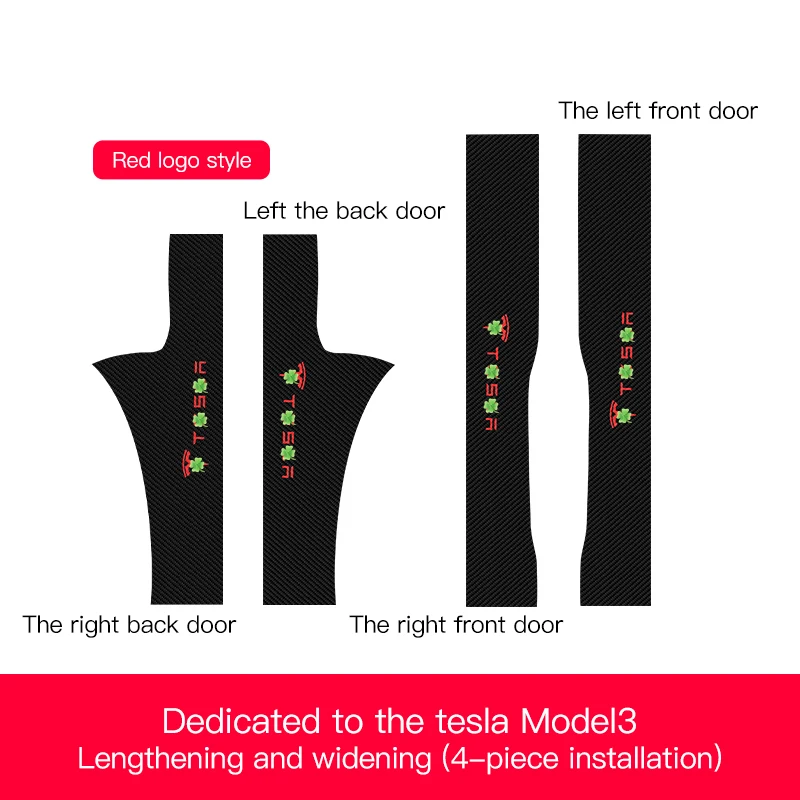 YZ 4 шт. углеродное волокно для Tesla Model 3 Накладка на порог автомобиля защитная