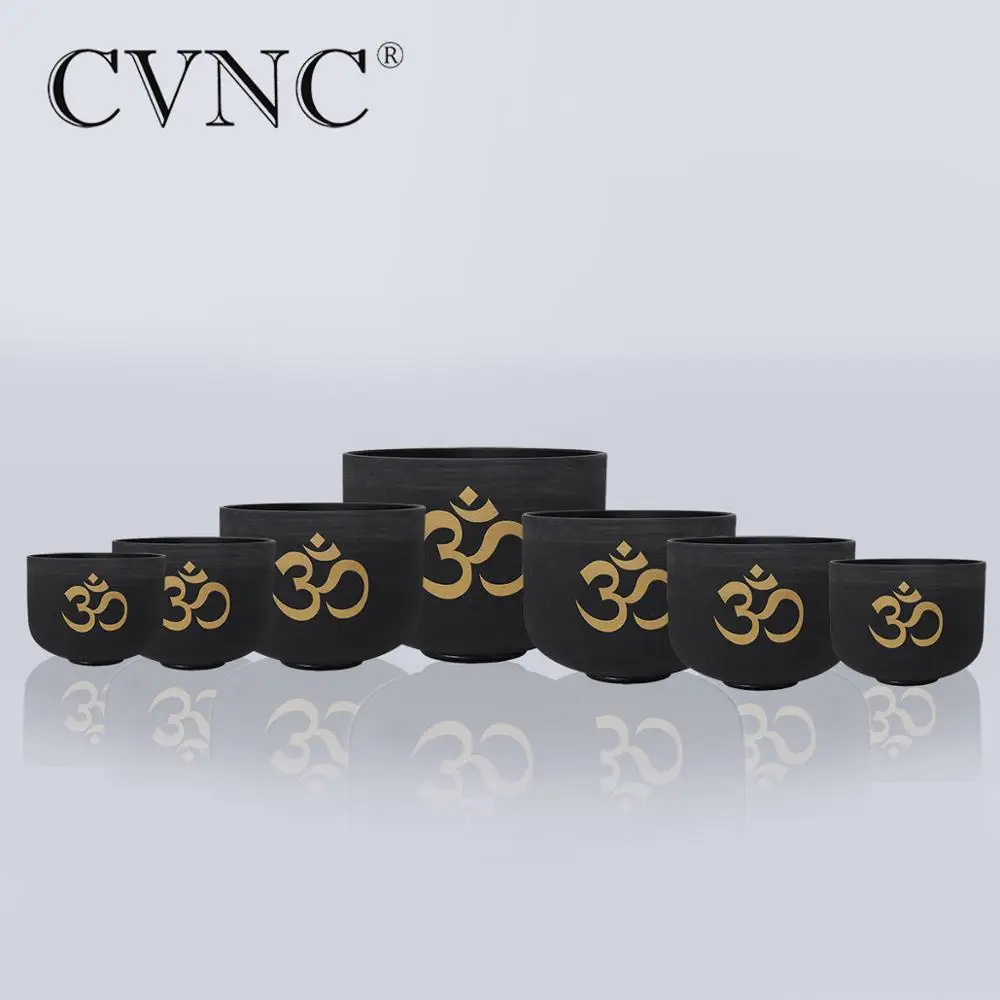 CVNC 432 Гц чакра настроенный Набор из 7 шт "-14" черный цвет с OM дизайн Примечание