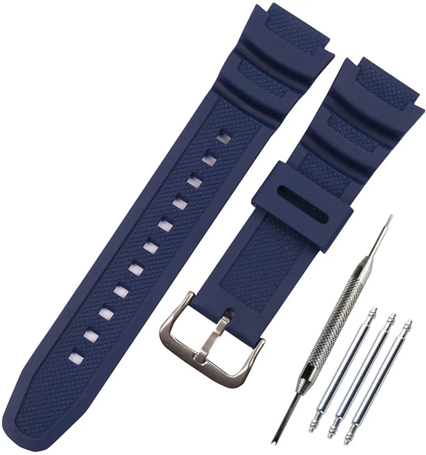 Resin strap men and women watch accessories for Casio AE-1200 SGW-300H MRW-200H W-735H sports waterproof rubber strap buckle