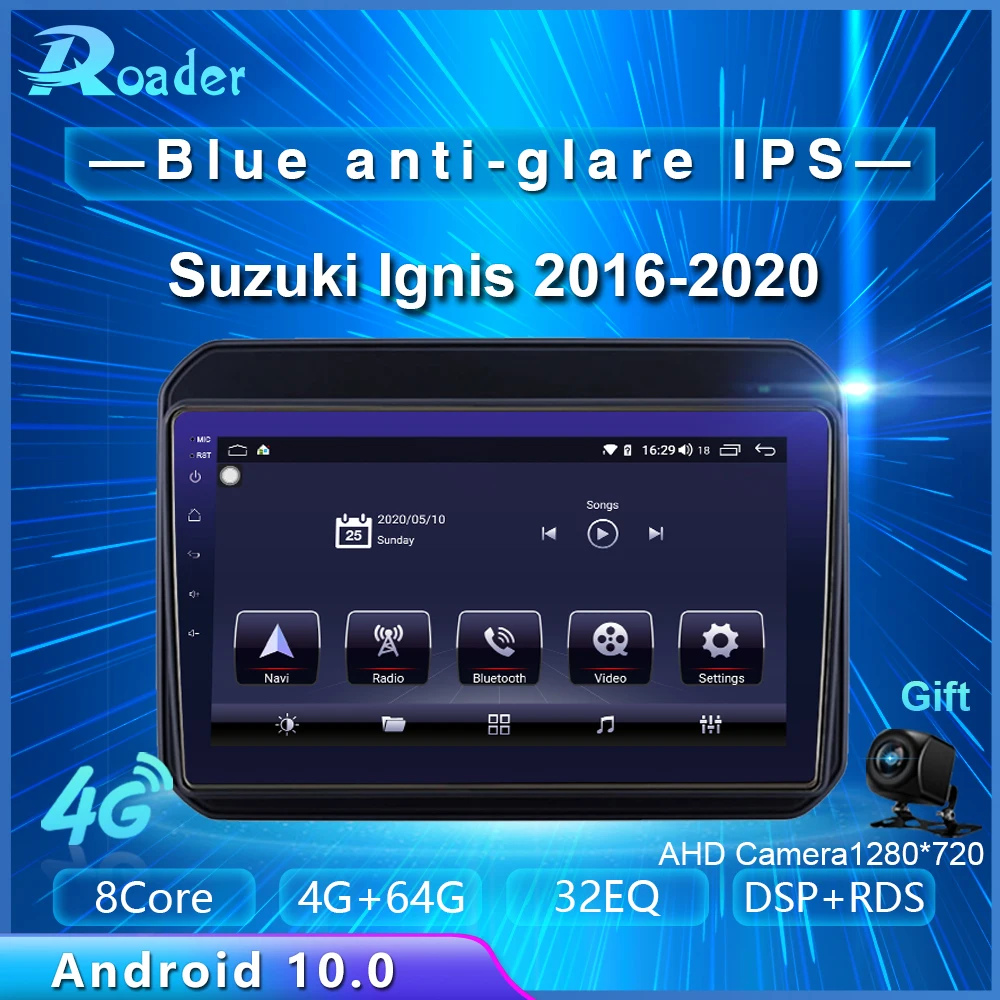 Автомобильный мультимедийный плеер Roader Android 10 0 автомобильный DVD для Suzuki Ignis 2016 2017