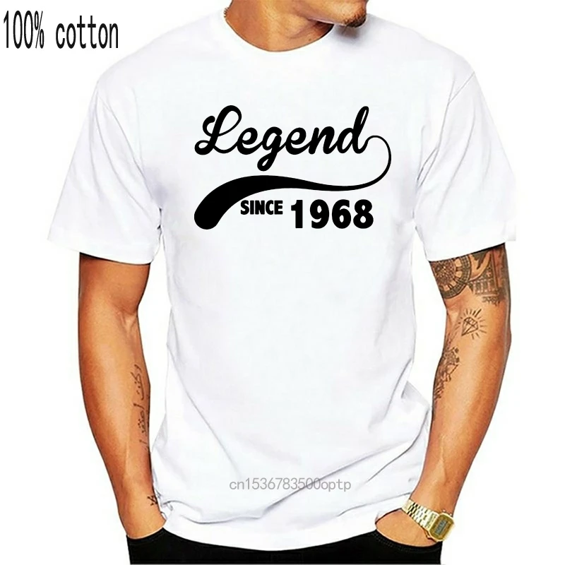 

2018 Summer T-Shirts For Men Funny Short Sleeve Cotton T-Shirts Legend Since 1968 Printed T-Shirt Men
