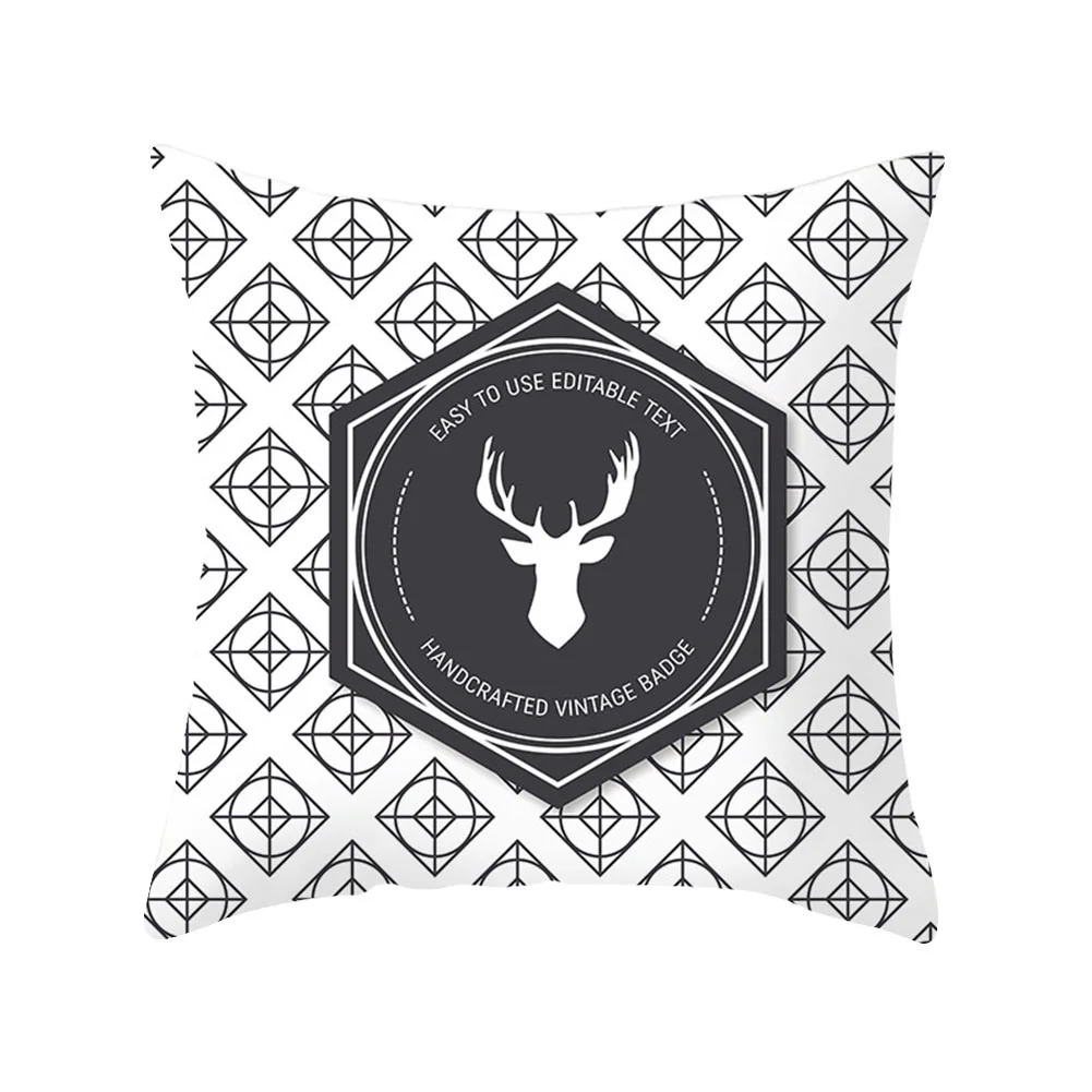 

Merry Christmas Hat Cat Dog Bear Cushion Cover Pillow Case Home Sofa Car Decor