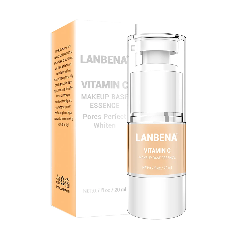 Vitamin C LANBENA макияж праймер макияж сыворотка основа для лица эссенция увлажняющий отбеливающий крем лечение пор уход за кожей Косметическая Красота 20 мл - Цвет: Vitamin C