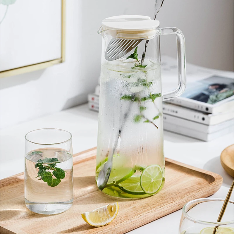 Прозрачная термостойкая бутылка для воды стеклянный чайник большой емкости с