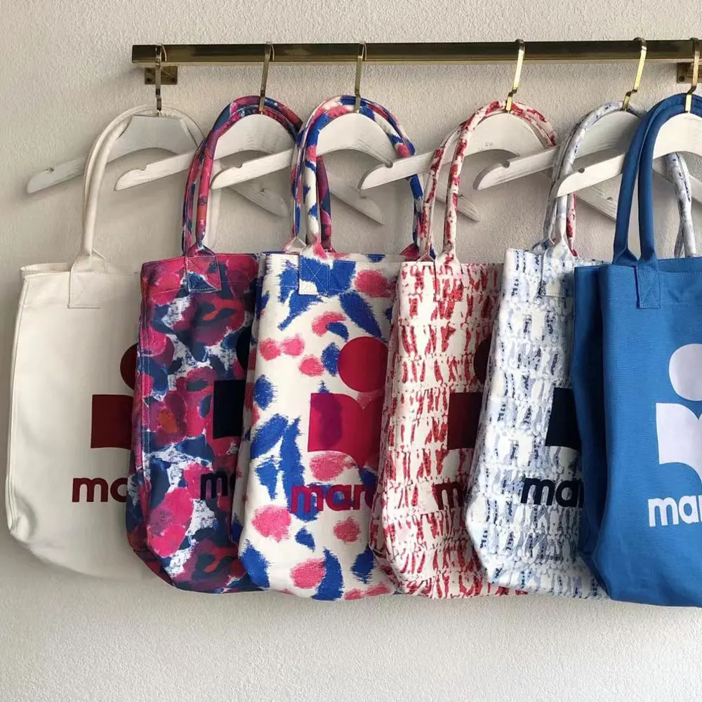 Холщовая Сумка с логотипом для женщин многоцветная Повседневная модная дамская