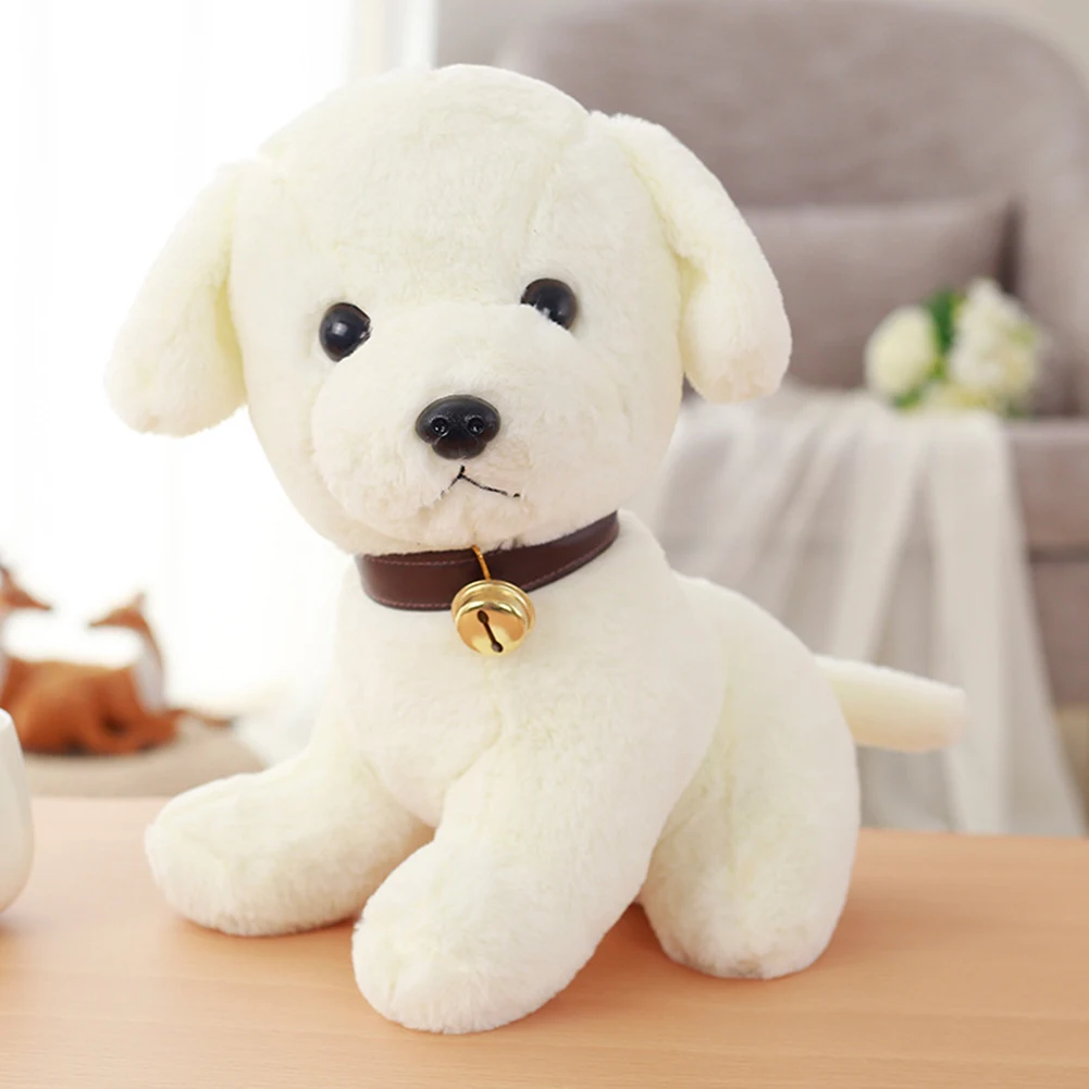 

Realistic Dog Puppy Bell Plush Stuffed Soft Doll Kids Toy Car Home Sofa Decor for Birthday Gifts Cushion Gift For Children