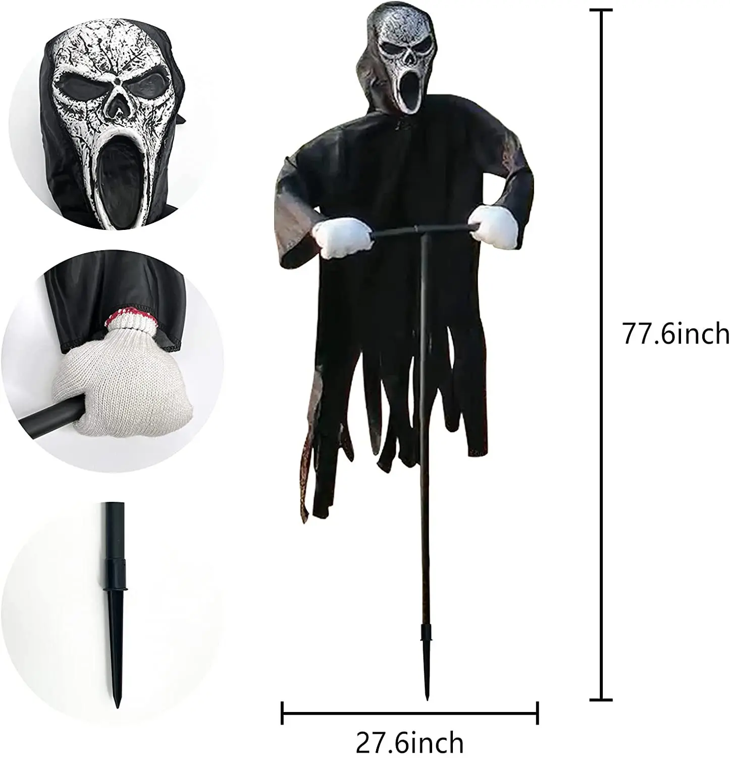 Новый креативный пугающий пугал украшение на Хэллоуин пугало-лицо пугалка двор