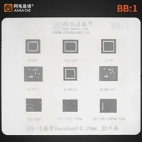 amaoe bb1 bga reballing stencil for iphone 12 11 pro x xs max 7 plus 7p 8 8p 6 6s 6sp baseband chip ic tin template steel mesh