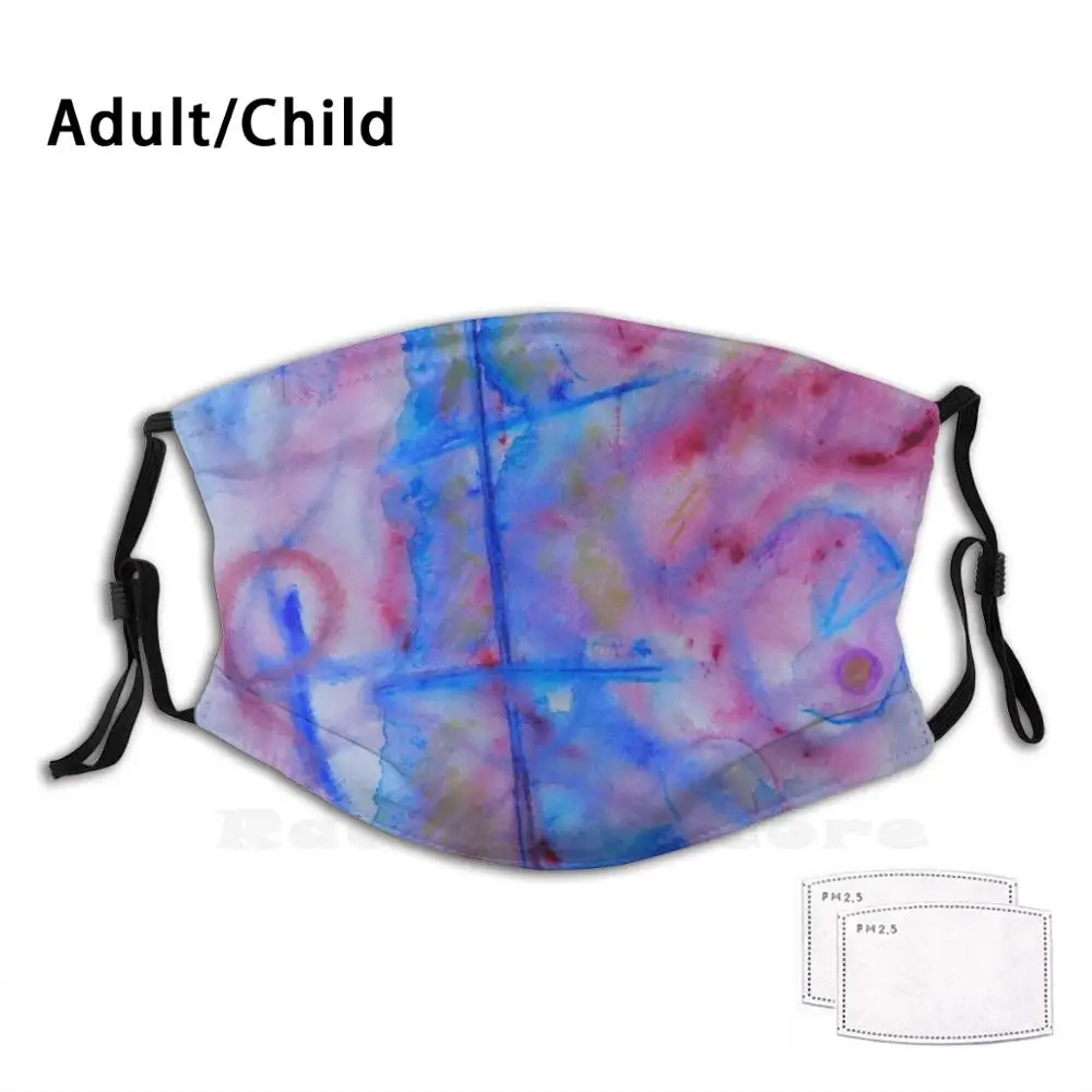 

Маска для лица с фильтром, моющаяся, красная, синяя