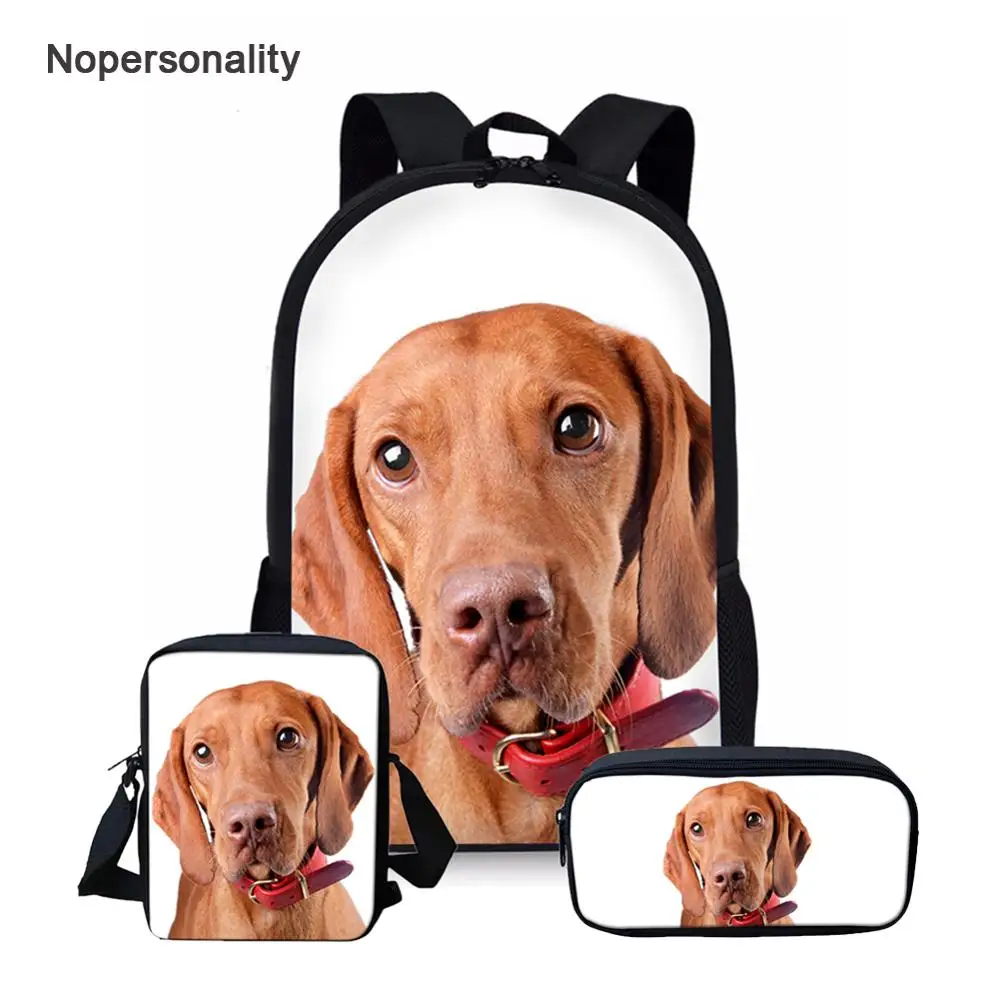 

Nopersonlity с принтом собака Vizsla школьная сумка, комплект для подростков, для мальчиков и девочек; Kawaii; Детский Повседневный костюм с двухконечны...