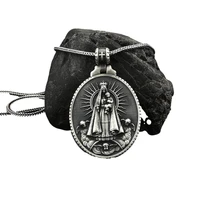 virgin mary virgin carmen pendant necklace vintage christian accessories catholic metal religious jewelry