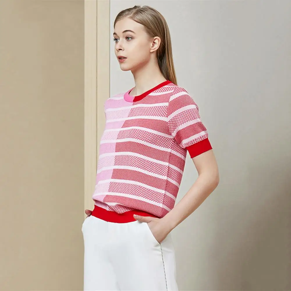 2021 летний корейский модный женский короткий пуловер с круглым вырезом и коротким