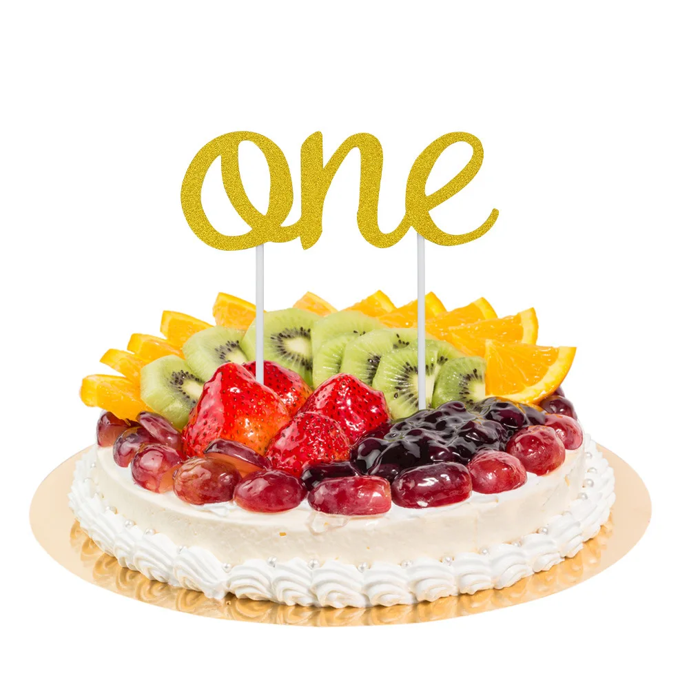 

1Pcs/lot Letter cake topper decoration accessories birthday Party cake topper baby One year old decoration anniversaire fille