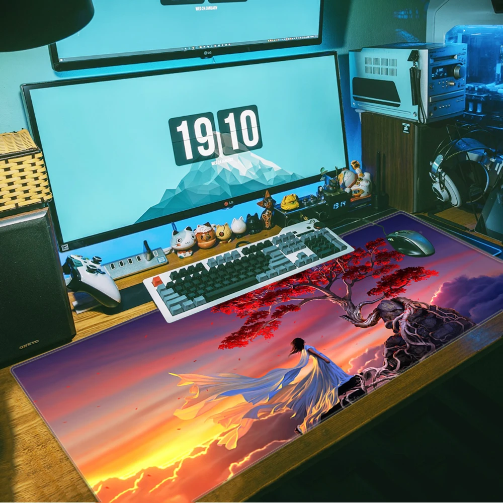 

Вишня в цвету большой Мышь PC компьютер коврик компьютерных игр Мышь коврик анти-скольжения натуральный каучук с коврик для мыши с блокирующ...