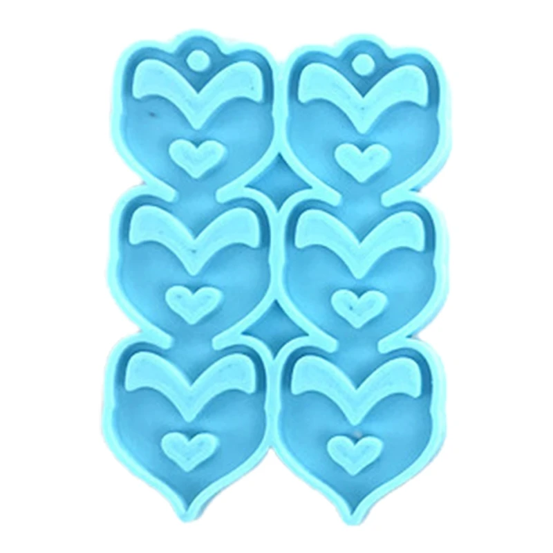 

DIY Earrings Pendant Keychain Epoxy Resin Mold Keyring Casting Silicone Mould N58F