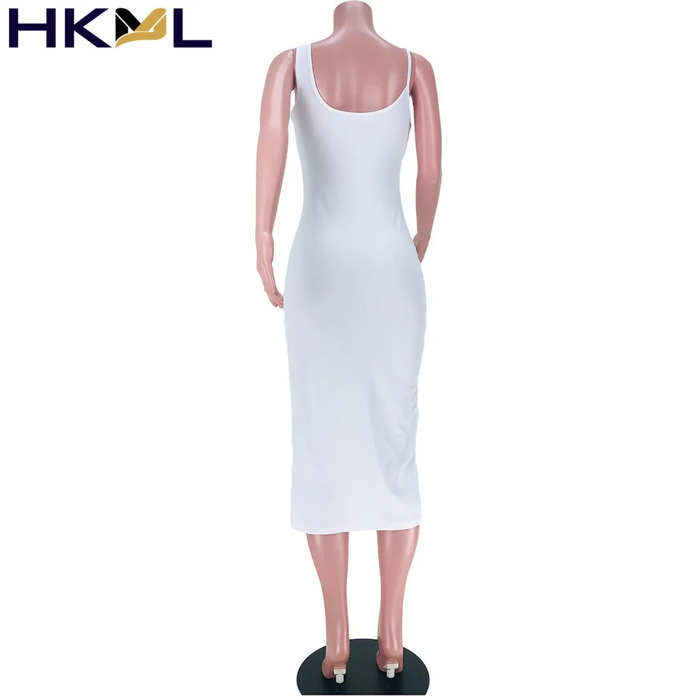

Summer Women Dress Sleeveless Front Split Backless Spaghetti Strap Zipper Up Bandage Pencil Dress