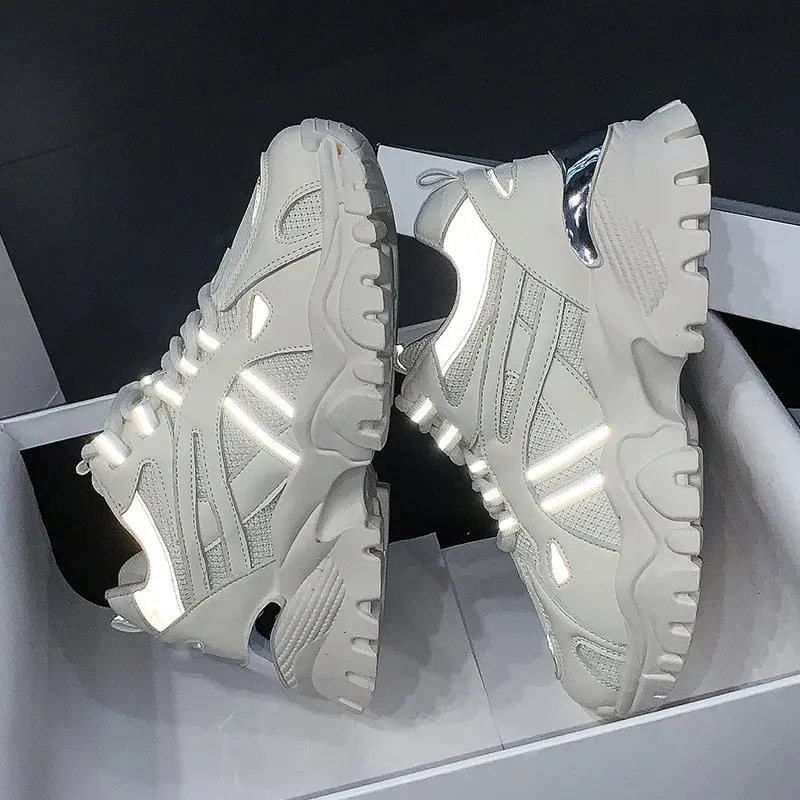 

Natascha Women Boots 2020 Korean Style Fashion Round Toe Med Heel Platform Casual Women's Shoes Outdoor Women Walking Sneakers