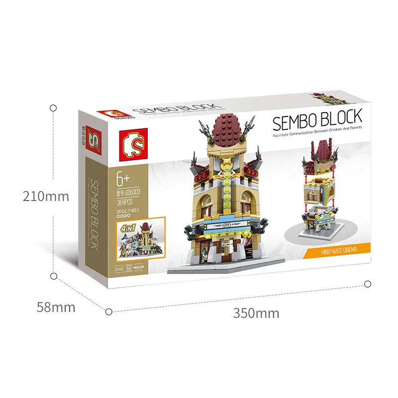 

SEMBO Blocks Mini Street Building Bricks Micro Model Educational Kids toys Children Gifts Christmas European style architecture
