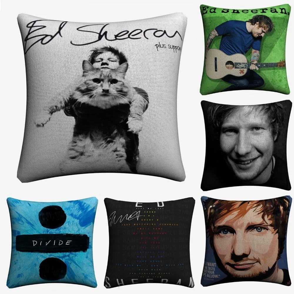 Декоративный чехол для дивана Ed Sheeran с изображением известной певицы 45x45 см