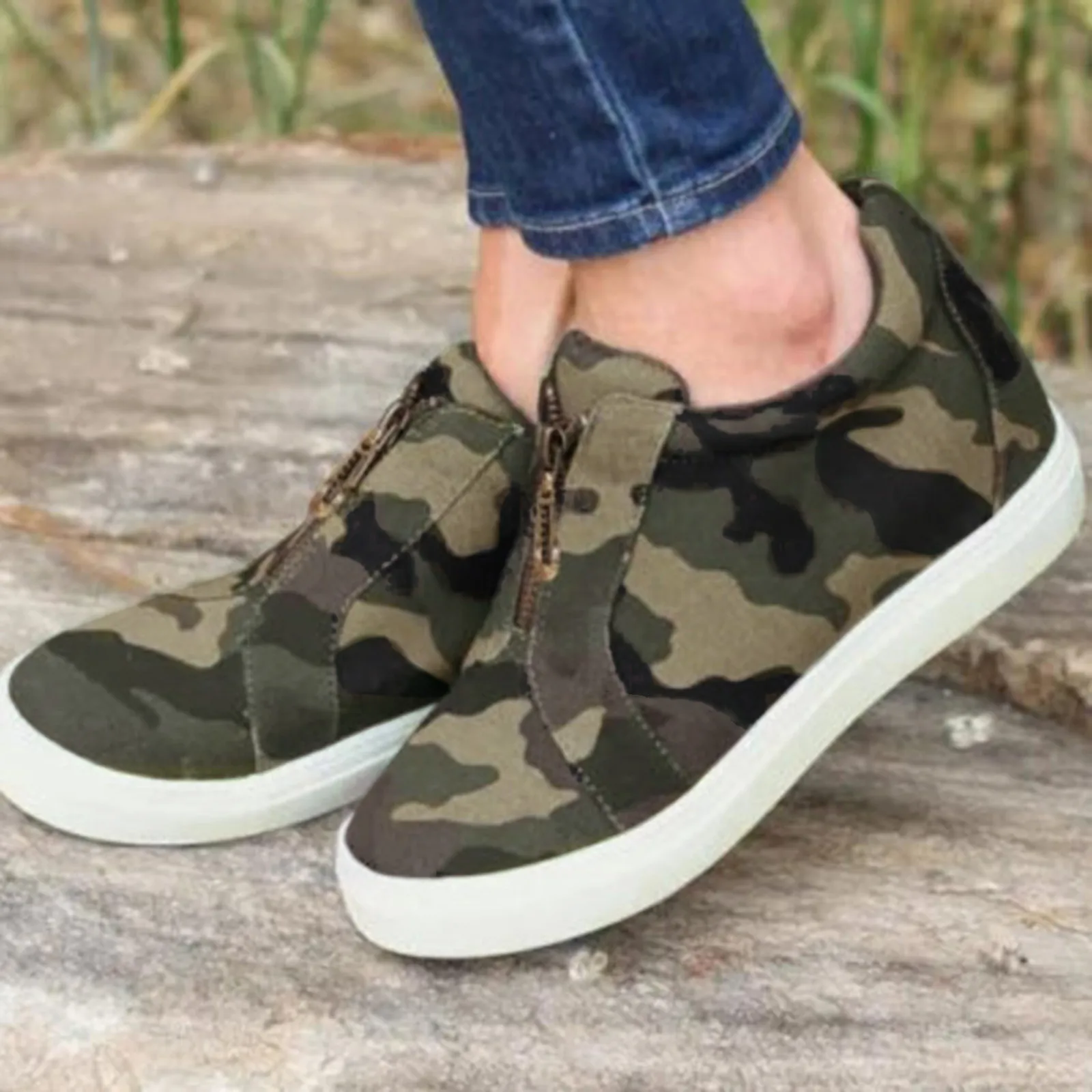 

Casual Shoes For Women's Camouflage Leisure Breathable Outdoor Fitness Sneakers Comfortable Loafers Walking Shoes Plus Size