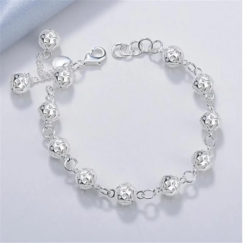 Модный браслет из полых бусин в форме шарика металлические медные круглые