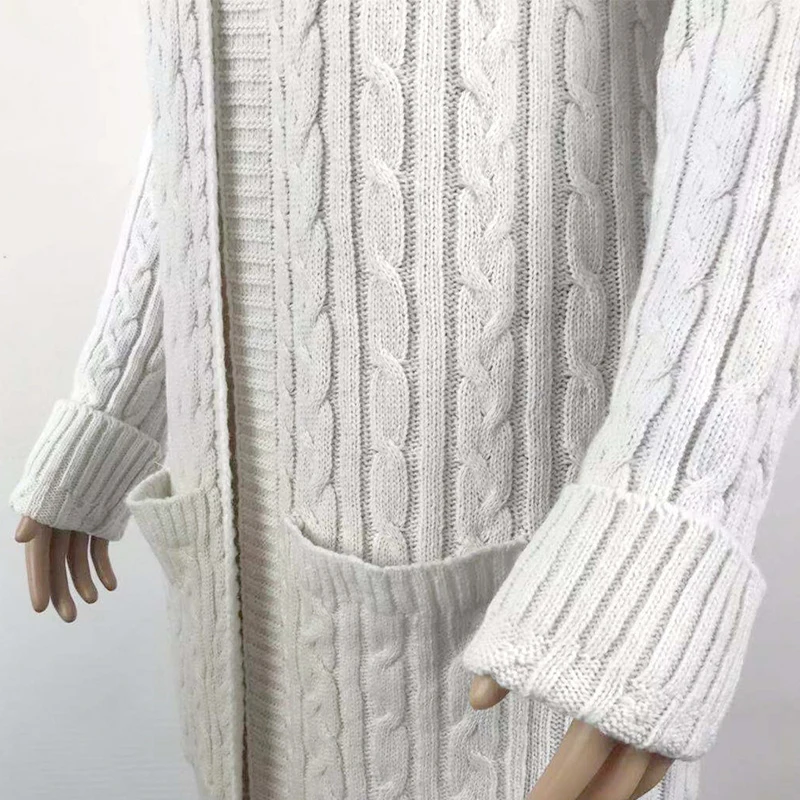 Повседневный вязаный длинный кардиган Forefair женский зимний осенний свитер 2019