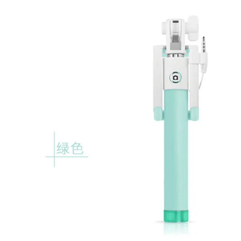 Универсальная Выдвижная мини палка для селфи с кнопкой Проводная металлическая