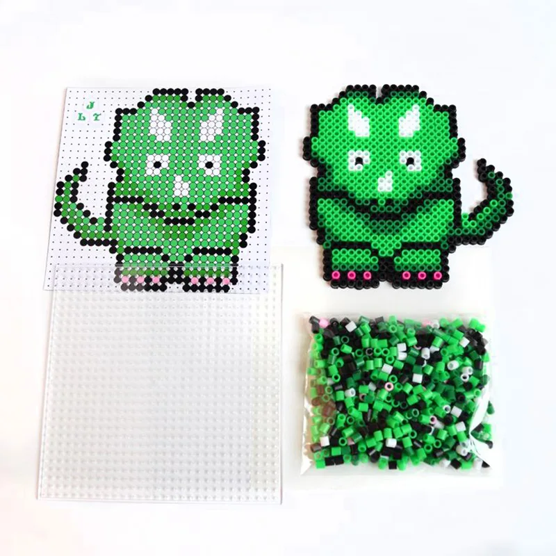 

hama fuse beads horned dinosaur educational DIY toys 5mm hama beads kit learning toys for children fuse beads
