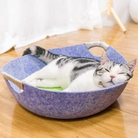 cat basket summer house dog sleeping bag bowl shaped felt fabric pet house cat basket cats products dog kennel cat bed