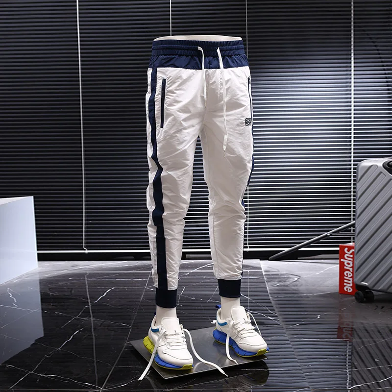

Casual Trousers Men's New Simple Fashion Brand Patchwork Assorted Colors Harem Pants Skinny Men's Sports Pants