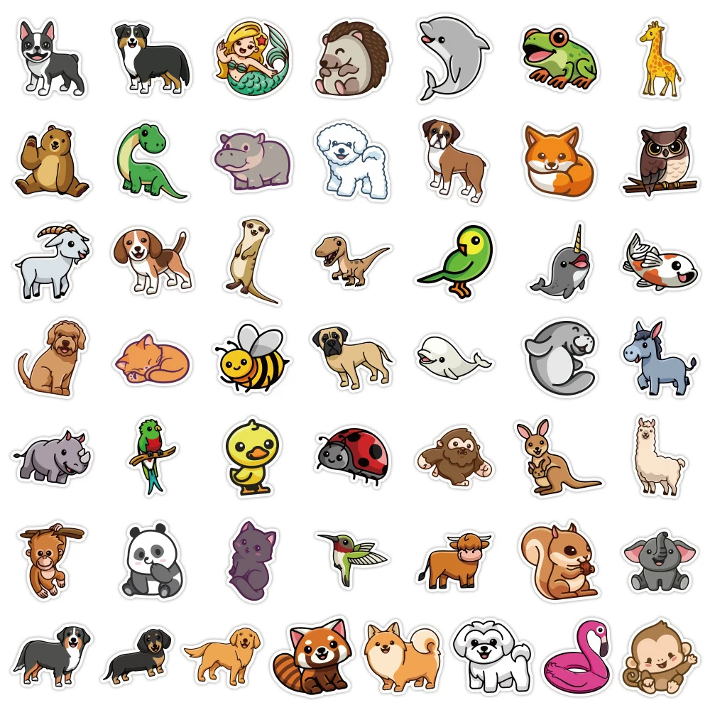 103050100pcs cute cartoon animal graffiti stickers luggage guitar phone laptop classic toy decal waterproof sticker for kids free global shipping