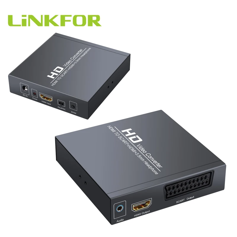 LiNKFOR HDMI совместимый для SCART Видео Аудио конвертер 3 5 мм Интерфейс наушников