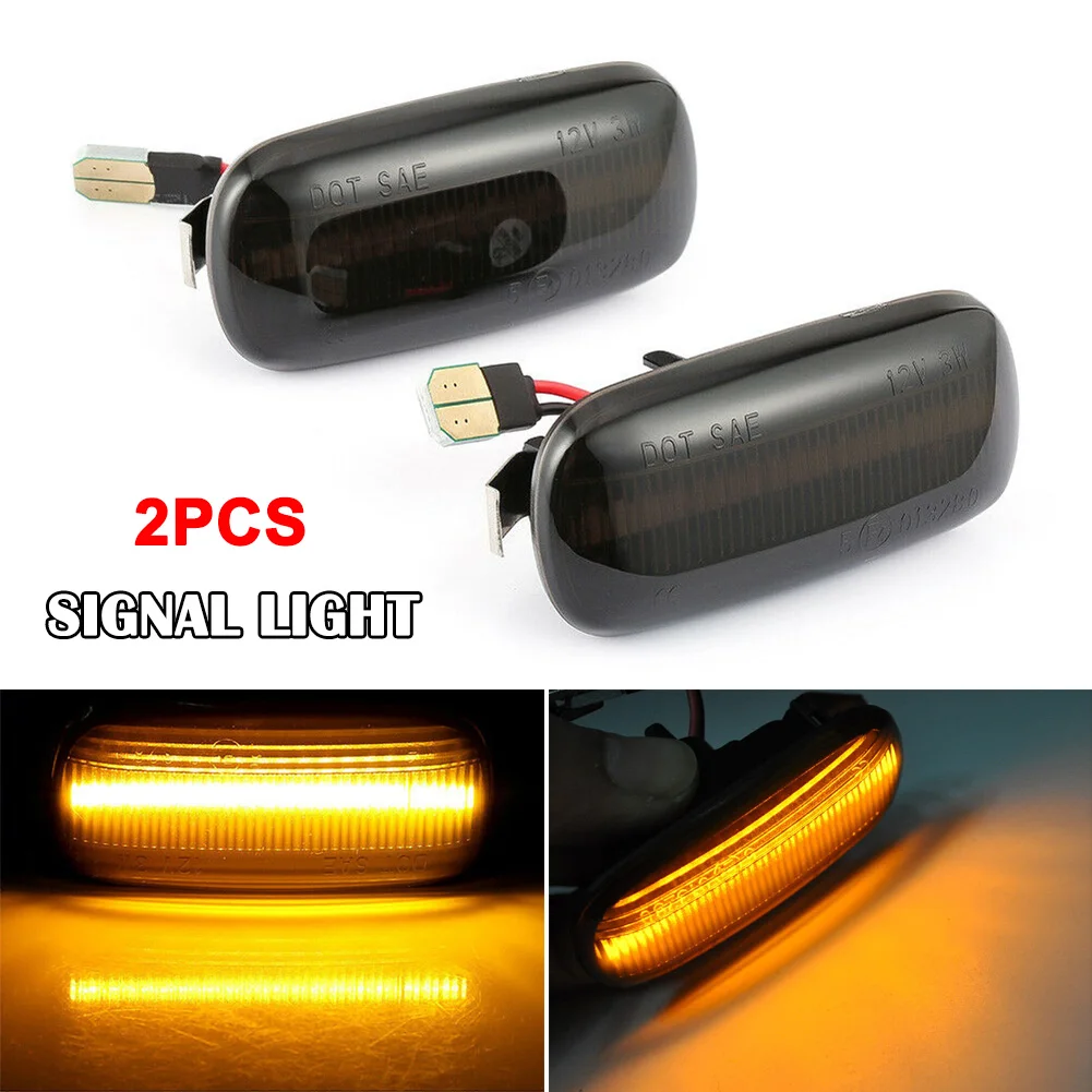 

Hot 2pcs Vehicle Side Signal Light Smoked Dynamic Waterproof Signal Light for Audi J99