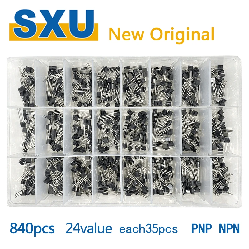 DIY Electronic kit 840 шт. 2N2222 2N 3904 3906 5401 2N5551 A1015 C1815 C945 S 8050 8550 9012 9013 9014 BC 9015 327 337 517 547 548 549 558