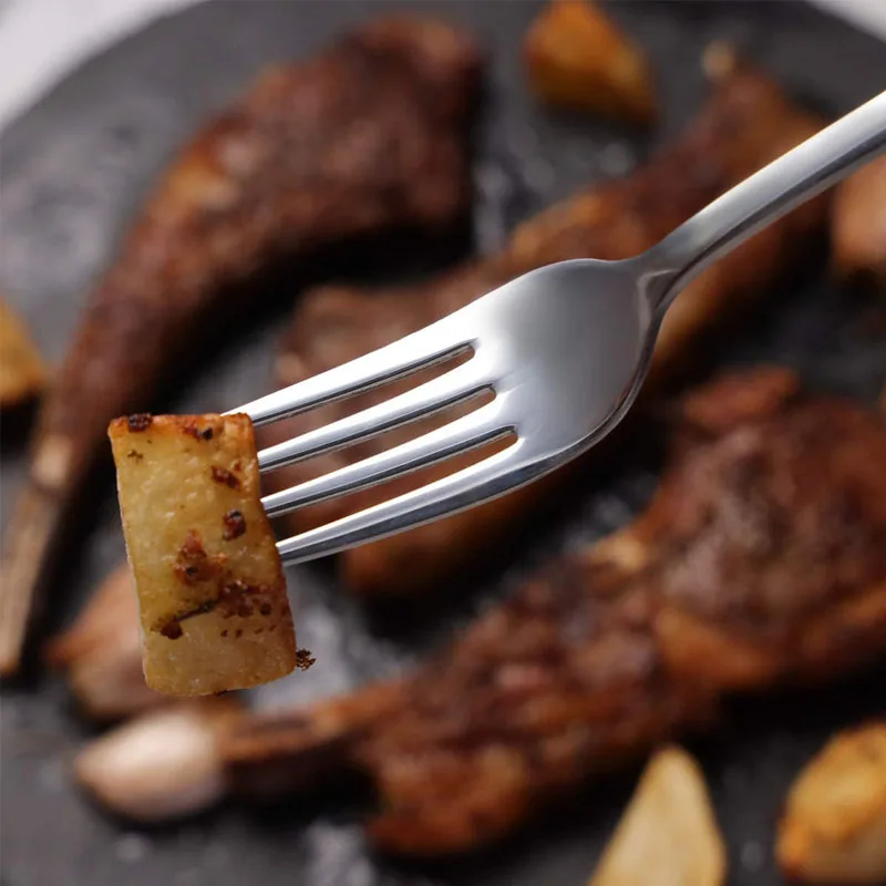 Столовые приборы из нержавеющей стали столовая посуда вилка для стейк