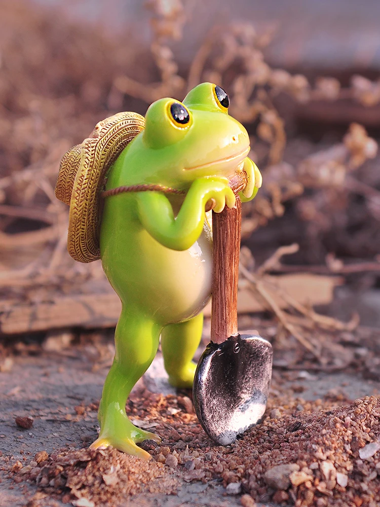 

Lovely Frog Ornament Micro Landscape Flowerpot Resin Animal Decoration Handicraft Fairy Garden Decoration Miniature Figurines