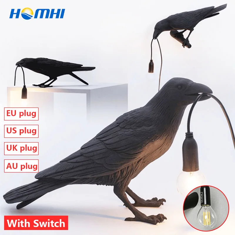 Настенная лампа в виде вороны современный светодиодный светильник внутреннее