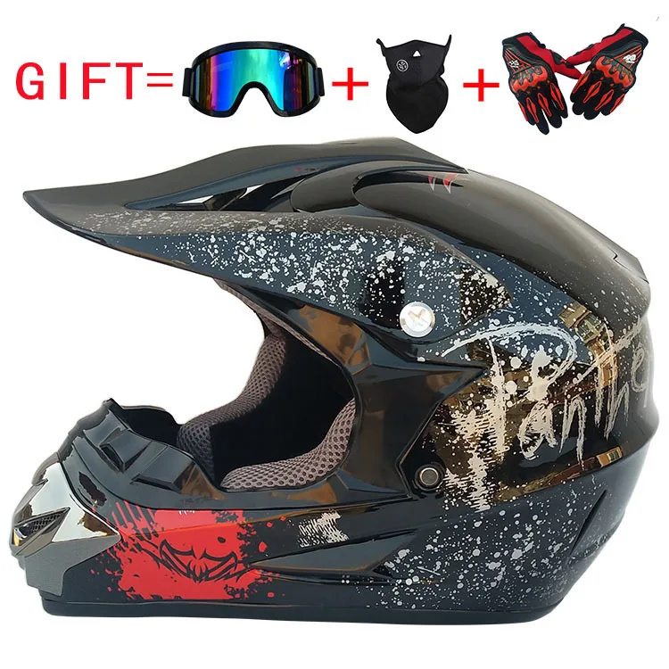 Мотоциклетный шлем перекрестный с флагом четыре сезона мужской маленький