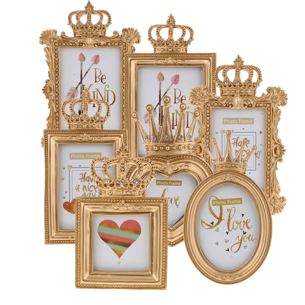 Gold Crown Resin Picture Photo Frame Baroque Luxury Style Home Décor | Дом и сад