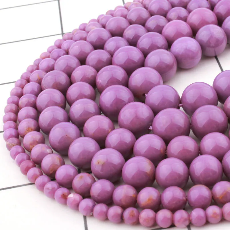 Бусины Из Натурального фосфосидерита АА круглые фиолетовые бусины россыпью 4/6/8/10