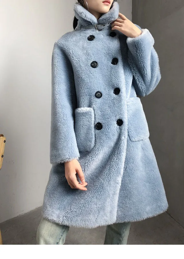 Женское плотное шерстяное пальто OFTBUY, со шерсти, зимняя тканевая двубортная парка, теплая свободная верхняя одежда