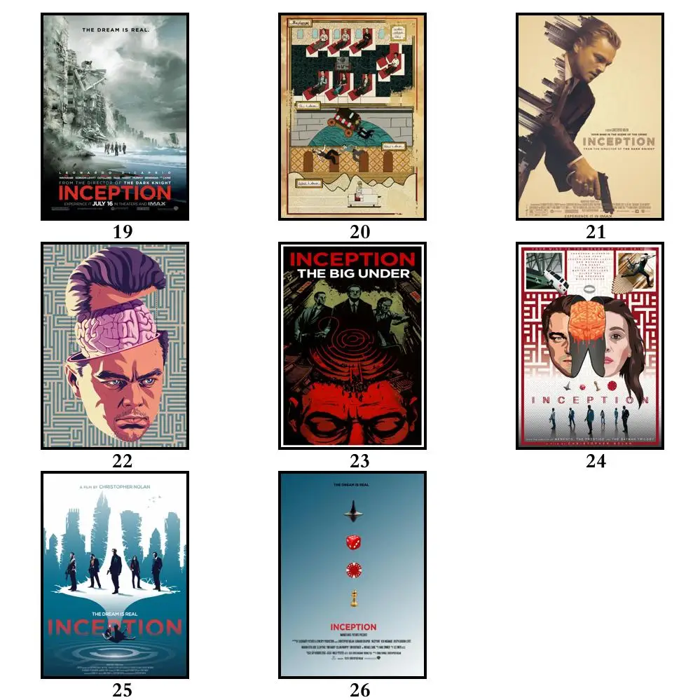 26 дизайнов Нолан фильм начало постера на бумаге белый декаль для дома живописи на стене наклейка для кофейни бара.