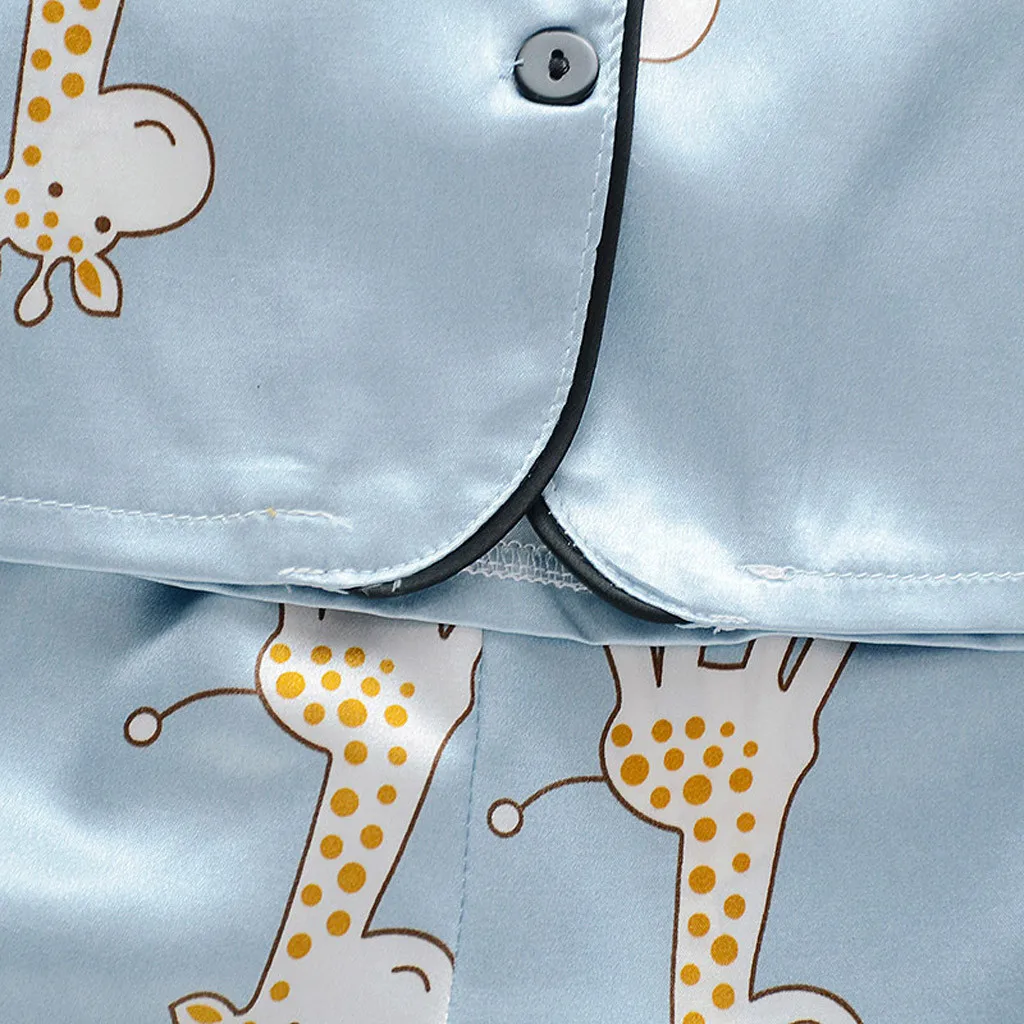 Детские повседневные пижамы комплект одежды для мальчиков и девочек мультяшная