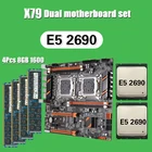 Комплект материнской платы Kllisre X79 с двумя процессорами 2  Xeon E5 2690, 4  8 ГБ = 32 Гб, 1600 МГц, DDR3, память ECC REG