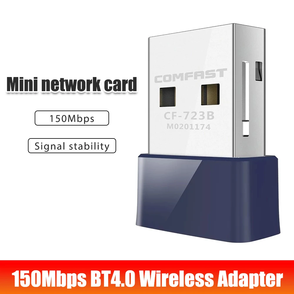 

COMFAST CF-723B Wireless Bluetooth 4.0 Adapter USB WiFi Card 150Mbps Transmitter Receiver Network Card for PC Computer Laptop